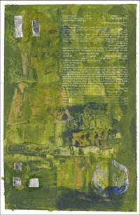 a piece of paper with a green background