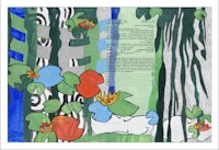 a painting of a tree in a forest